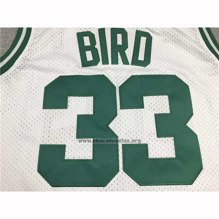 Camiseta Boston Celtics Larry Bird NO 33 Hardwood Classics Throwback Blanco
